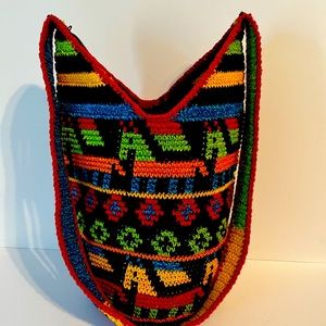 Beautiful Boho style multi-color woven bag in brand new condition